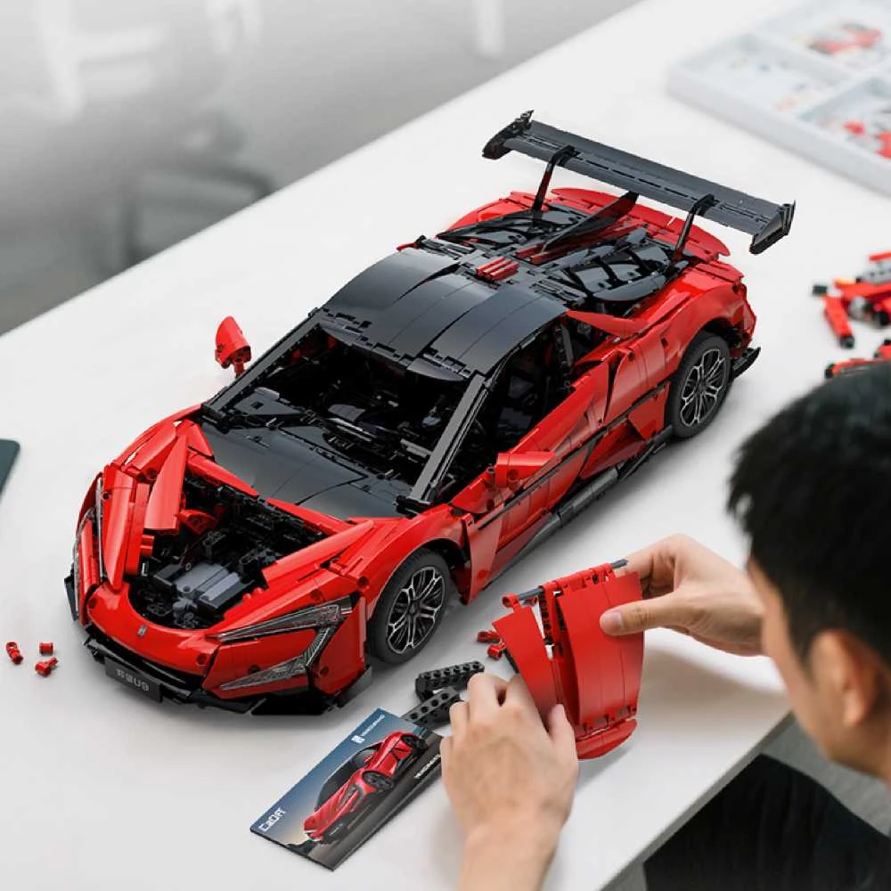 CaDA statybinių blokų lenktyninis nuotolinio valdymo lenktyninio automobilio programėlė BYD YangWang U9 sportinis automobilis, 3671 detalė
