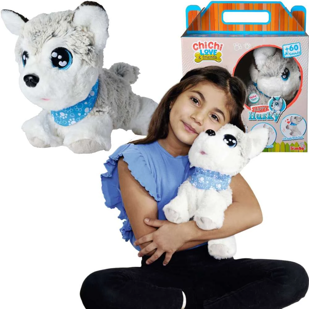 Simba Minkštas pliušinis interaktyvus husky šuo Chi Chi Love
