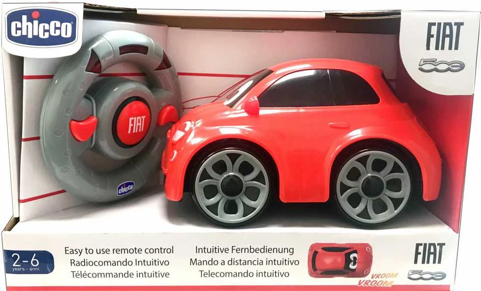 Chicco Radijo bangomis valdomas raudonas Fiat 500 automobilis su pultu