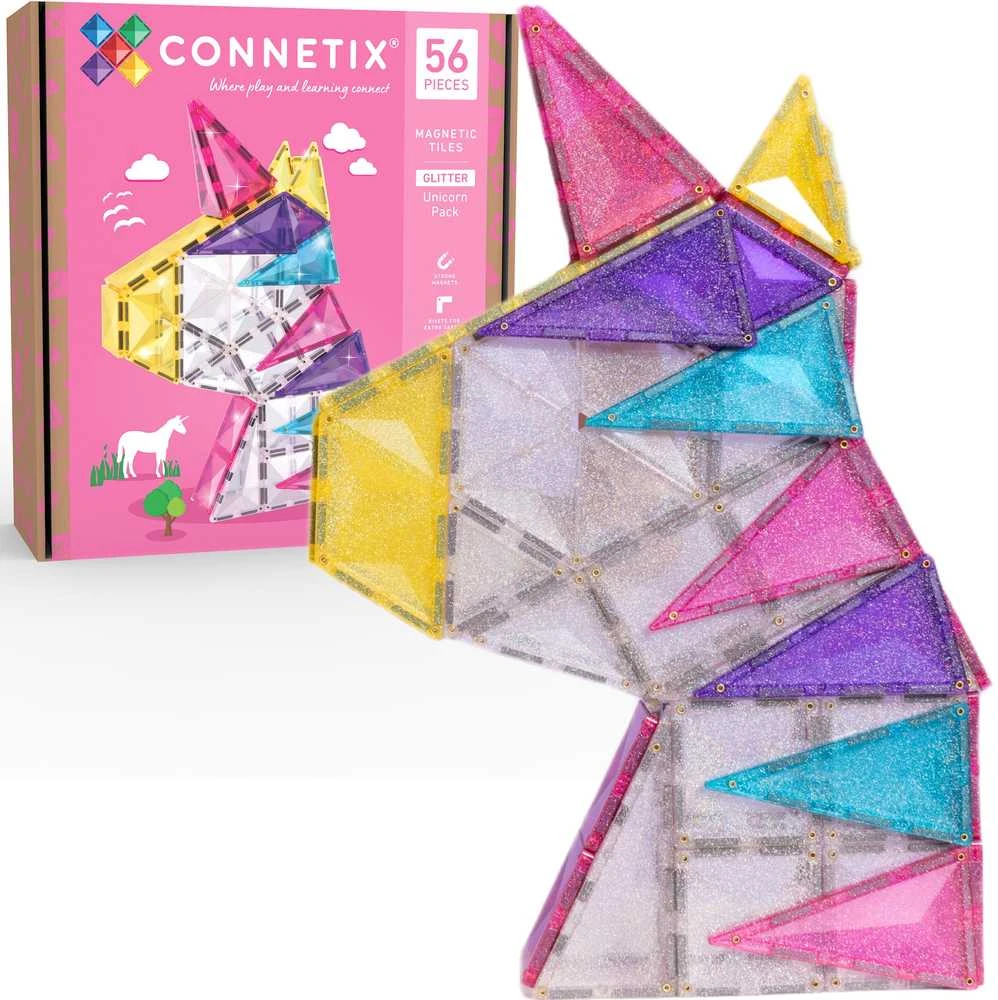 CONNETIX magnetinis konstruktorius 56d. Glitter Unicorn Pack