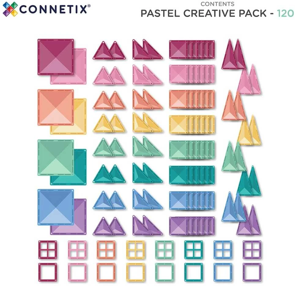 Connetix Pastelinis Kūrybiškumo rinkinys 120 dalių
