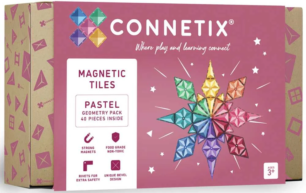 Connetix Pastelinis Geometrinis rinkinys 40 dalių