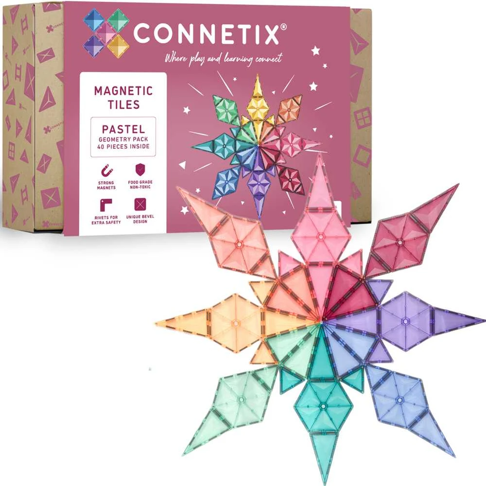Connetix Pastelinis Geometrinis rinkinys 40 dalių