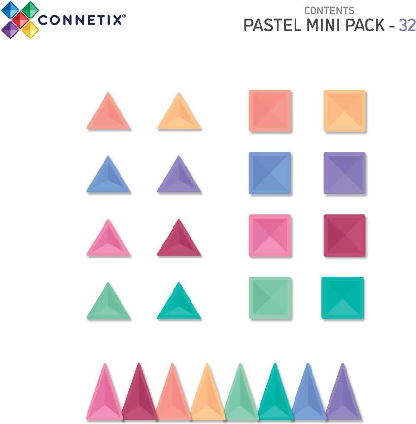 Plus Plus Connetix pastelinis MINI rinkinys 32 dalių