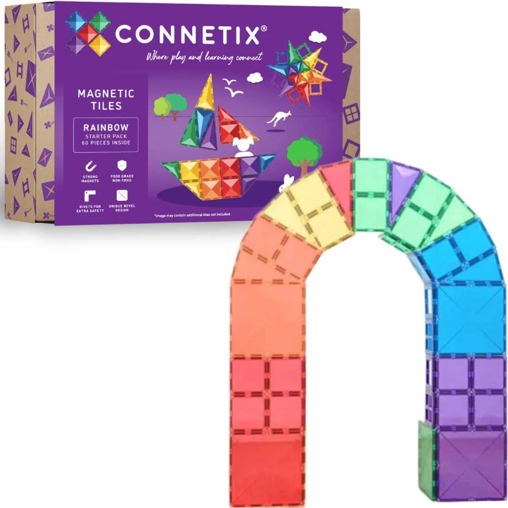 Magnetinis konstruktorius Connetix  Rainbow Starter Pack, 60 dalių