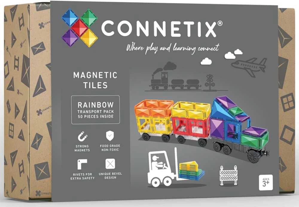 Connetix TRANSPORTO rinkinys 50 dalių