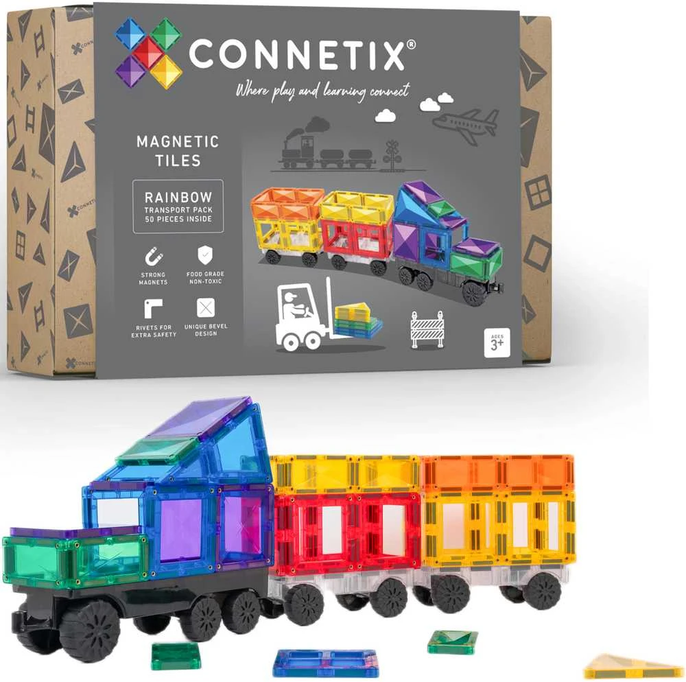 Connetix TRANSPORTO rinkinys 50 dalių