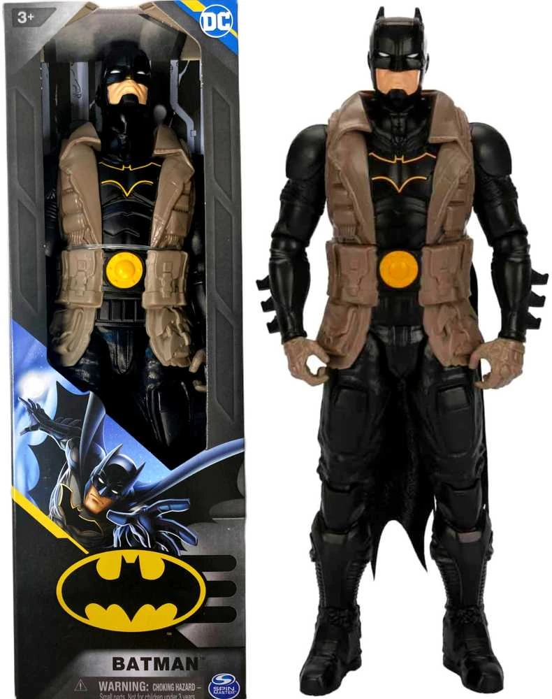DC Comics Batman didelė figūrėlė lėlė rudu paltu 30 cm