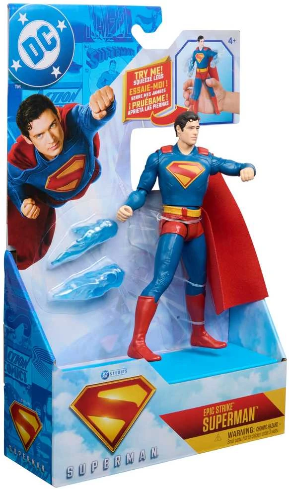 DC Comics Epic Strike maža figūrėlė Superman judanti lėlė 15 cm + priedai