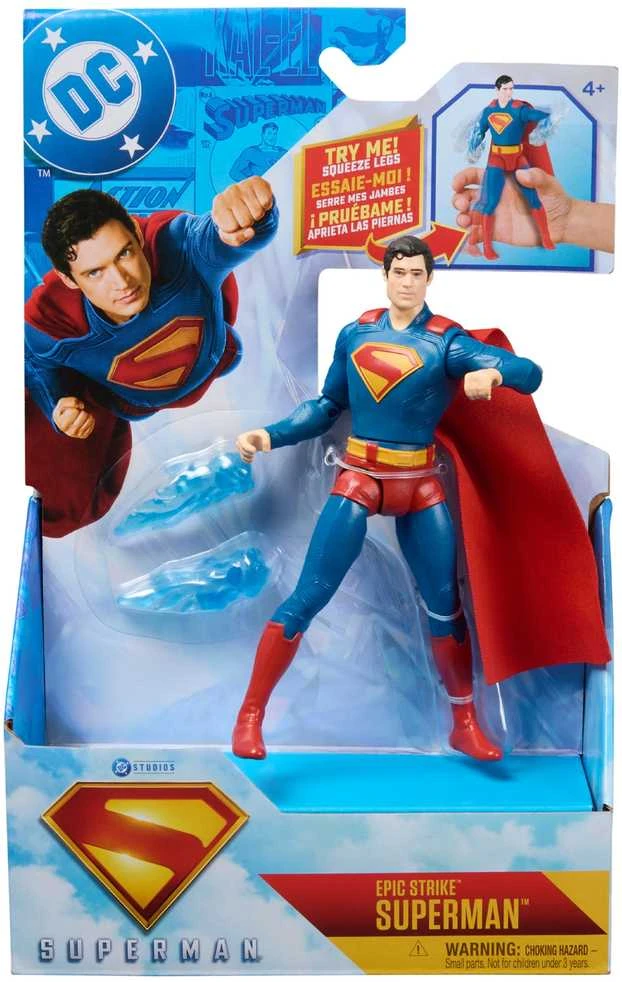 DC Comics Epic Strike maža figūrėlė Superman judanti lėlė 15 cm + priedai