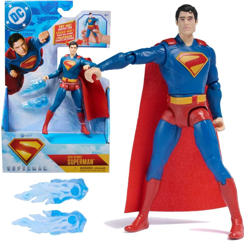 DC Comics Epic Strike maža figūrėlė Superman judanti lėlė 15 cm + priedai