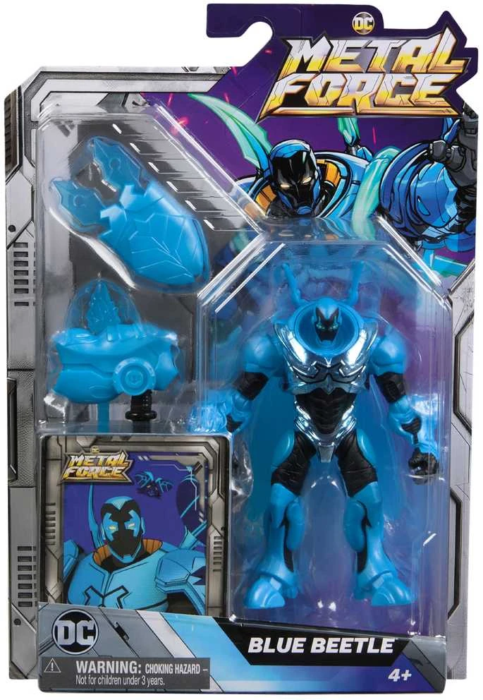 DC Comics Metal Force maža figūrėlė Mėlynojo vabalo skarabėjo vyro lėlė 12 cm