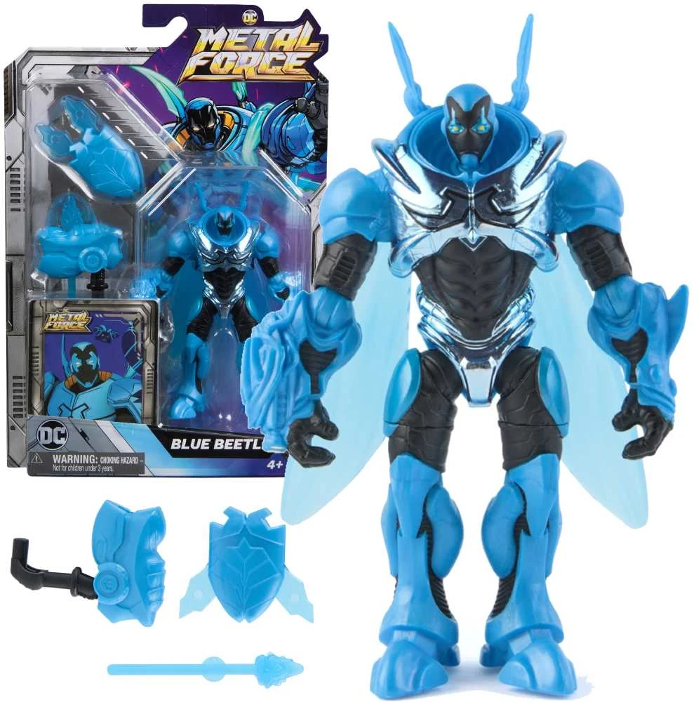 DC Comics Metal Force maža figūrėlė Mėlynojo vabalo skarabėjo vyro lėlė 12 cm