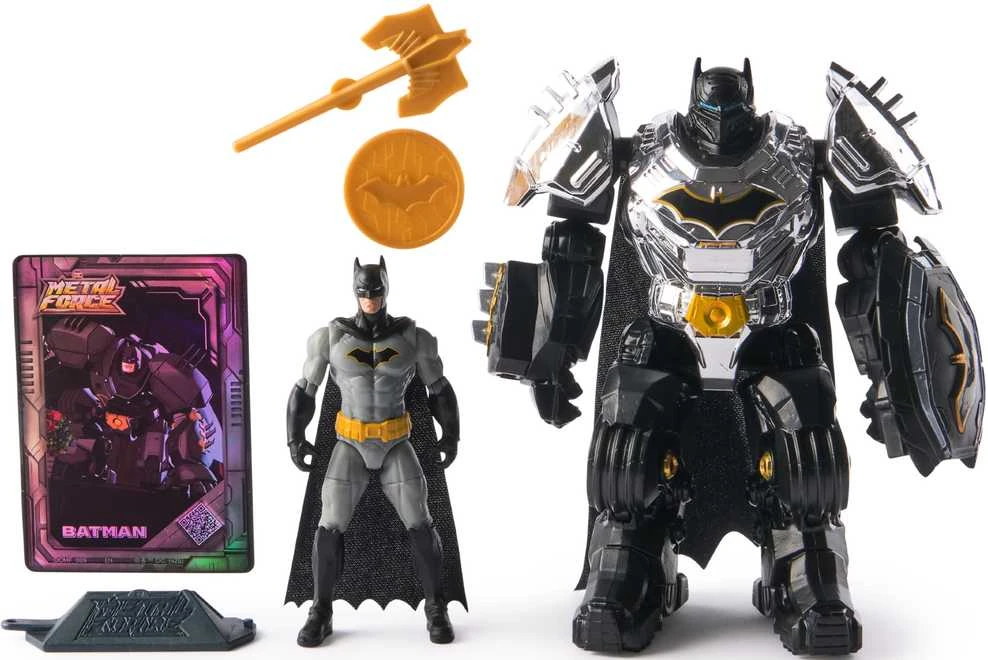 DC Comics Metal Force rinkinys figūrėlė + šarvai Batman Superhero Night Knight 10 cm