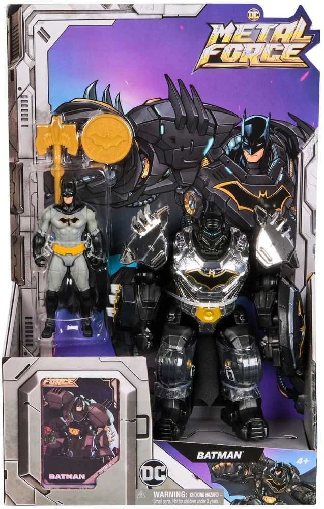 DC Comics Metal Force rinkinys figūrėlė + šarvai Batman Superhero Night Knight 10 cm