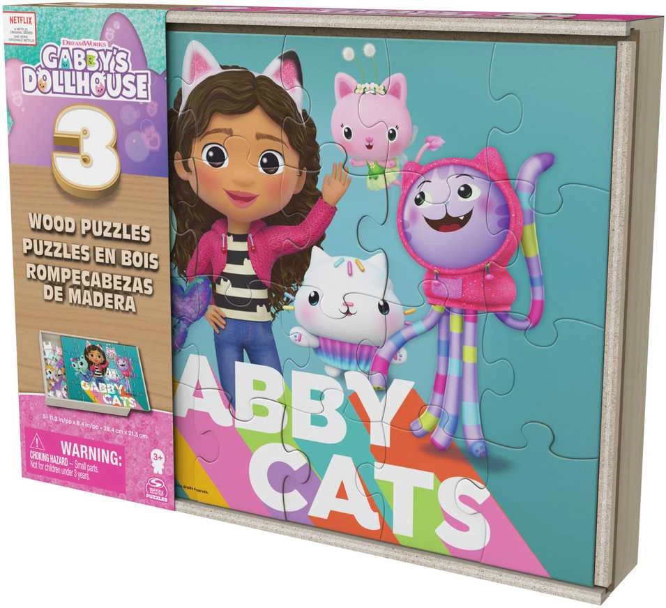 Dėlionė Spin Master Gabby's Dollhouse 3x24 vnt. Mediniai galvosūkiai