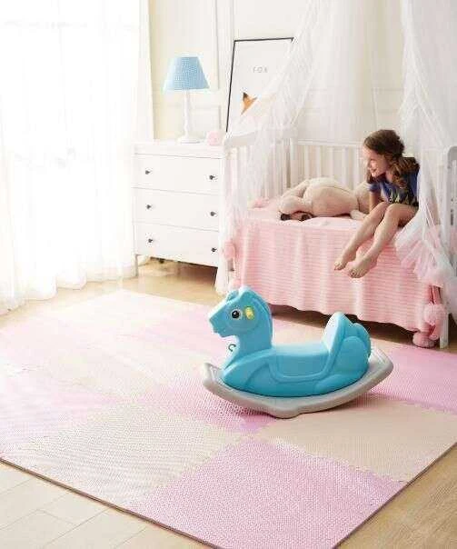 Dėlionė Humbi Foam Mat Foam Puzzle 9 vnt. rožinis grafito pilkas 180 x 180 x 1 cm