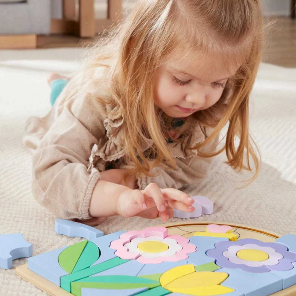 Mattel FISHER-PRICE medinė dėlionė – Gėlės (HXT97)