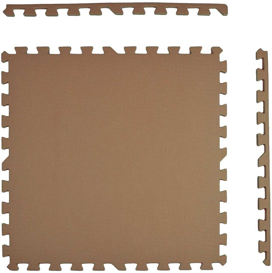 Humbi putplasčio kilimėlis 180x60, didelis putplasčio dėlionės komplektas, atsparus vandeniui, saugus, 3 vnt., tamsiai smėlio / tamsiai smėlio spalvos, kapučino spalvos.