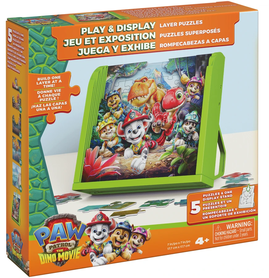 Dėlionė Sm Games Puzzles Psi Patrol I Dinozaury Film Dino Puzzle 5 Układanek 3d 125 El. + Podstawka