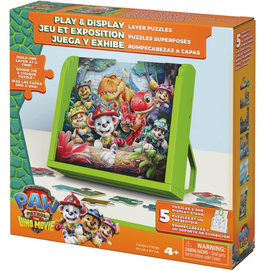Dėlionė Sm Games Puzzles Psi Patrol I Dinozaury Film Dino Puzzle 5 Układanek 3d 125 El. + Podstawka