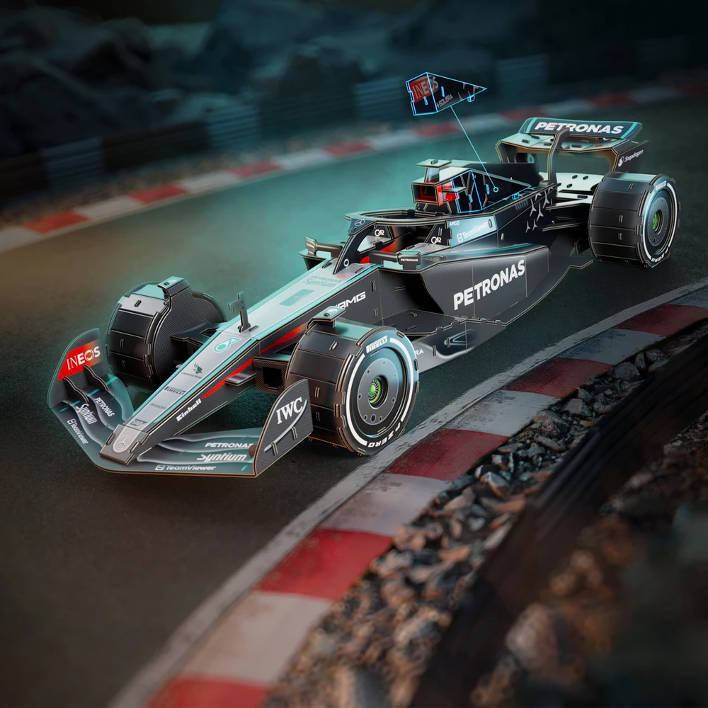 4D dėlionė Formulės 1 bolidas AMG Petronas W15 E Performance 3D modelis surinkimui 62,5 cm