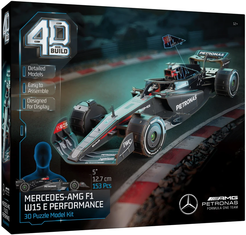4D dėlionė Formulės 1 bolidas AMG Petronas W15 E Performance 3D modelis surinkimui 62,5 cm