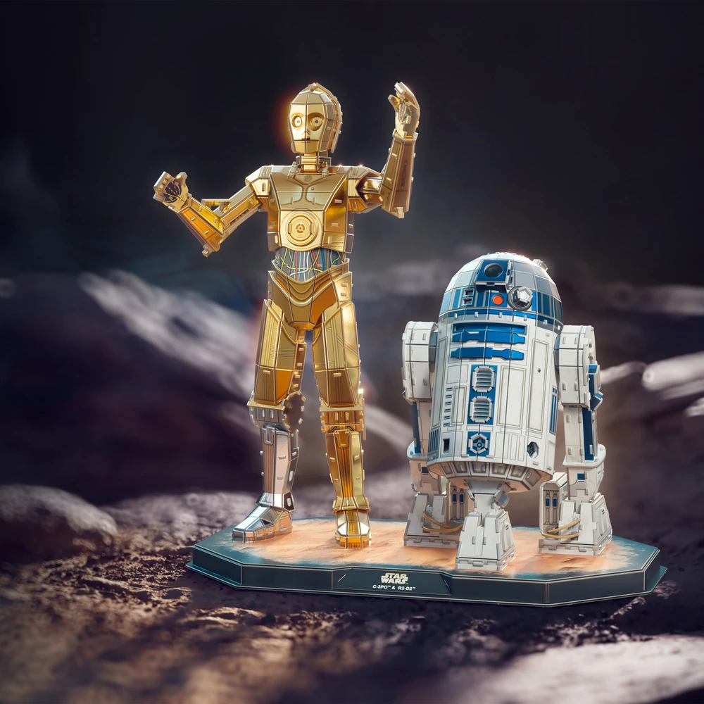 Dėlionė 4D Build Žvaigždžių karai Star Wars C-3PO ir R2D2 3D modelis surinkimui