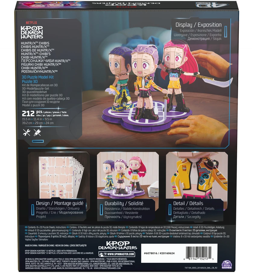 Dėlionė Kpop Demon Hunters Puzzle 4D Build K-Pop Demon Hunters Huntr/x modelis 3D do złożenia
