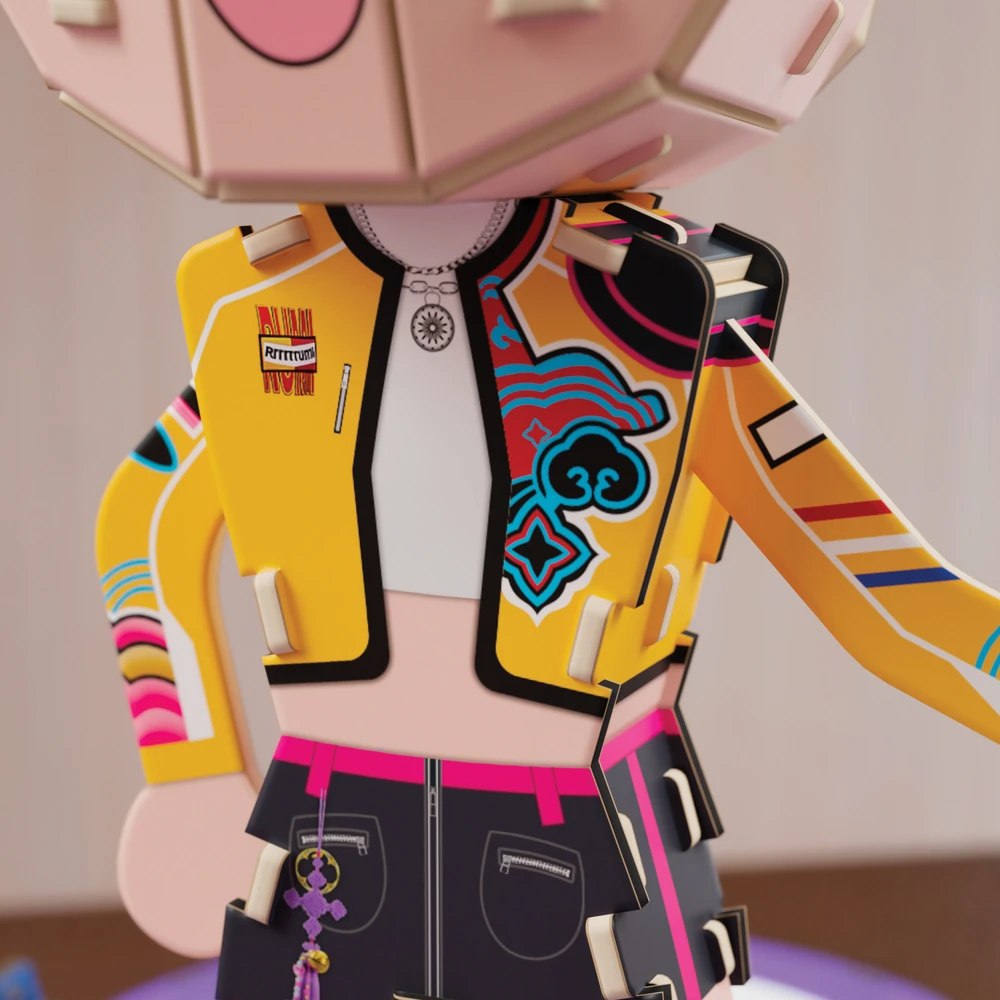 Dėlionė Kpop Demon Hunters Puzzle 4D Build K-Pop Demon Hunters Huntr/x modelis 3D do złożenia