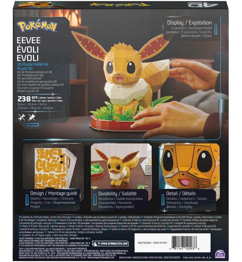Dėlionė Spin Master Puzzle 4D Build Pokemon Eevee modelis 3D do złożenia