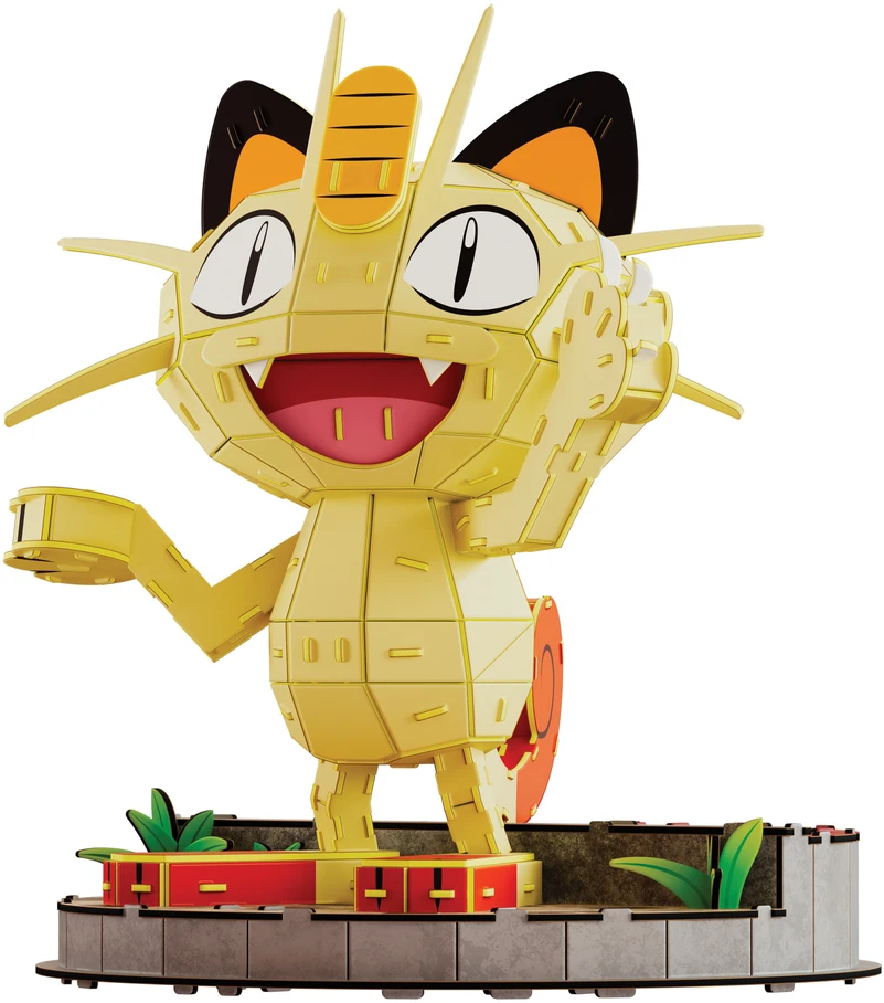 Dėlionė Puzzle 4D Build Pokemon Meowth kačiukas 3D modelis surinkimui