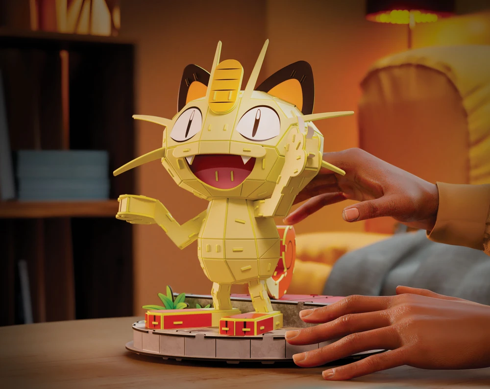 Dėlionė Puzzle 4D Build Pokemon Meowth kačiukas 3D modelis surinkimui