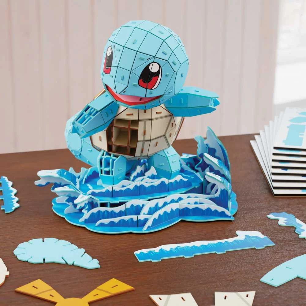 Spin Master 4D dėlionė, sukonstruokite „Pokemon Squirtle“ modelius, kuriuos galima surinkti 3D formatu