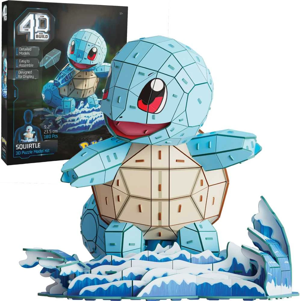 Spin Master 4D dėlionė, sukonstruokite „Pokemon Squirtle“ modelius, kuriuos galima surinkti 3D formatu