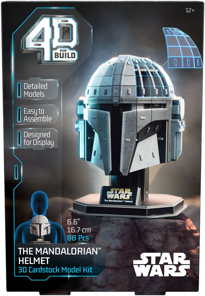4D dėlionės „Star Wars Mandalorian“ 3D šalmo modelis surinkimui