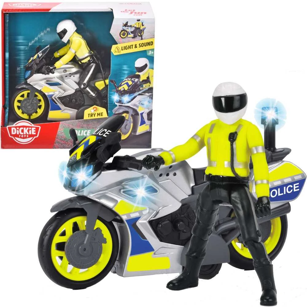 Dickie padažo policijos motociklas 17 cm
