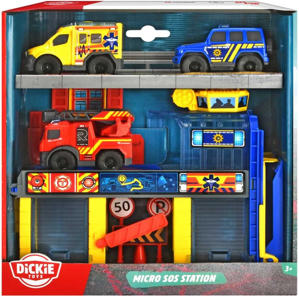 SIMBA Dickie SOS mini gelbėjimo stotis + 3 automobiliai 371-3017