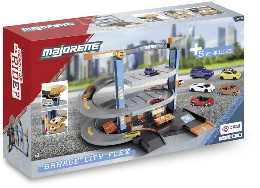 Majorette Žaislinis garažas su 5 metaliniais automobiliais 1:64