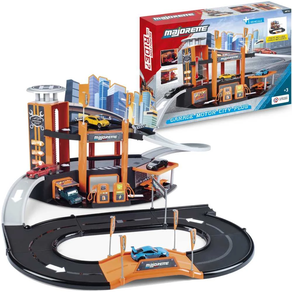 Majorette Žaislinis garažas Motor City plus su automobiliu 1:64