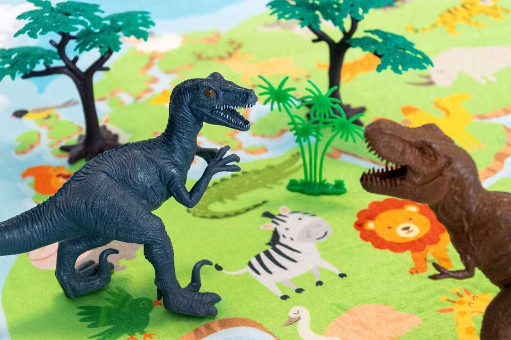 Boley Laukinių dinozaurų figūrėlių rinkinys 55 dalių konteineryje