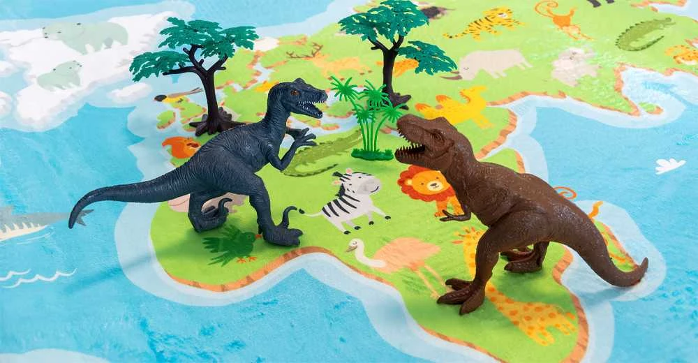 Boley Laukinių dinozaurų figūrėlių rinkinys 55 dalių konteineryje