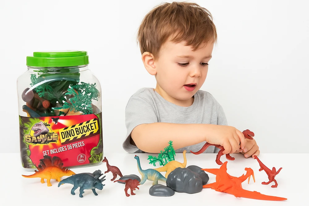 Boley Laukinių dinozaurų figūrėlių rinkinys 55 dalių konteineryje