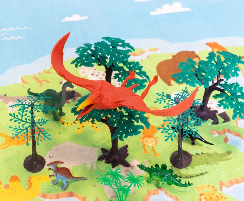Boley Laukinių dinozaurų figūrėlių rinkinys 55 dalių konteineryje