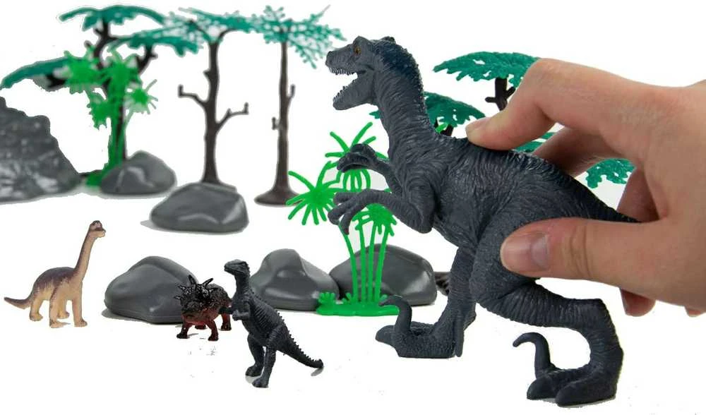 Boley Laukinių dinozaurų figūrėlių rinkinys 55 dalių konteineryje