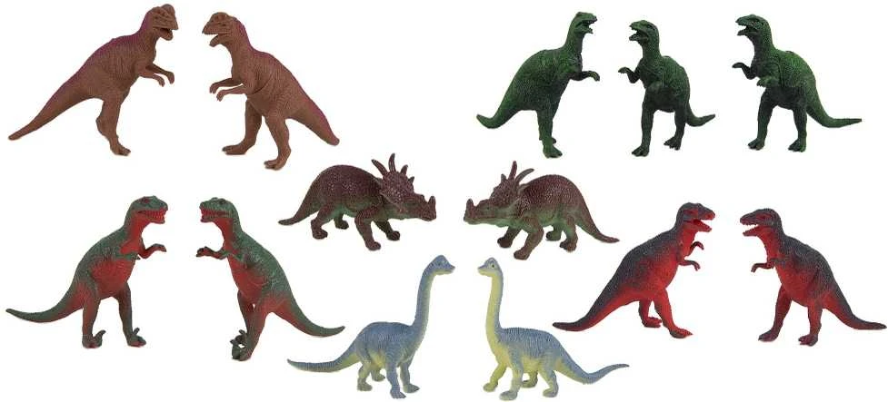 Dinozaurai Figūrėlės Didelės Rinkinys Indelyje + Priedai 40 Vnt 5-13 cm Boley