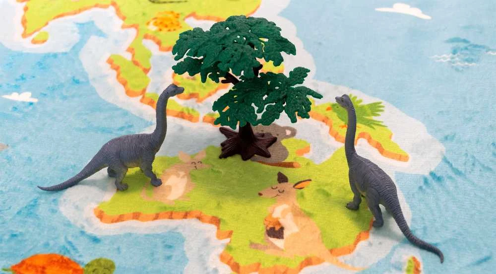Dinozaurai Figūrėlės Didelės Rinkinys Indelyje + Priedai 40 Vnt 5-13 cm Boley