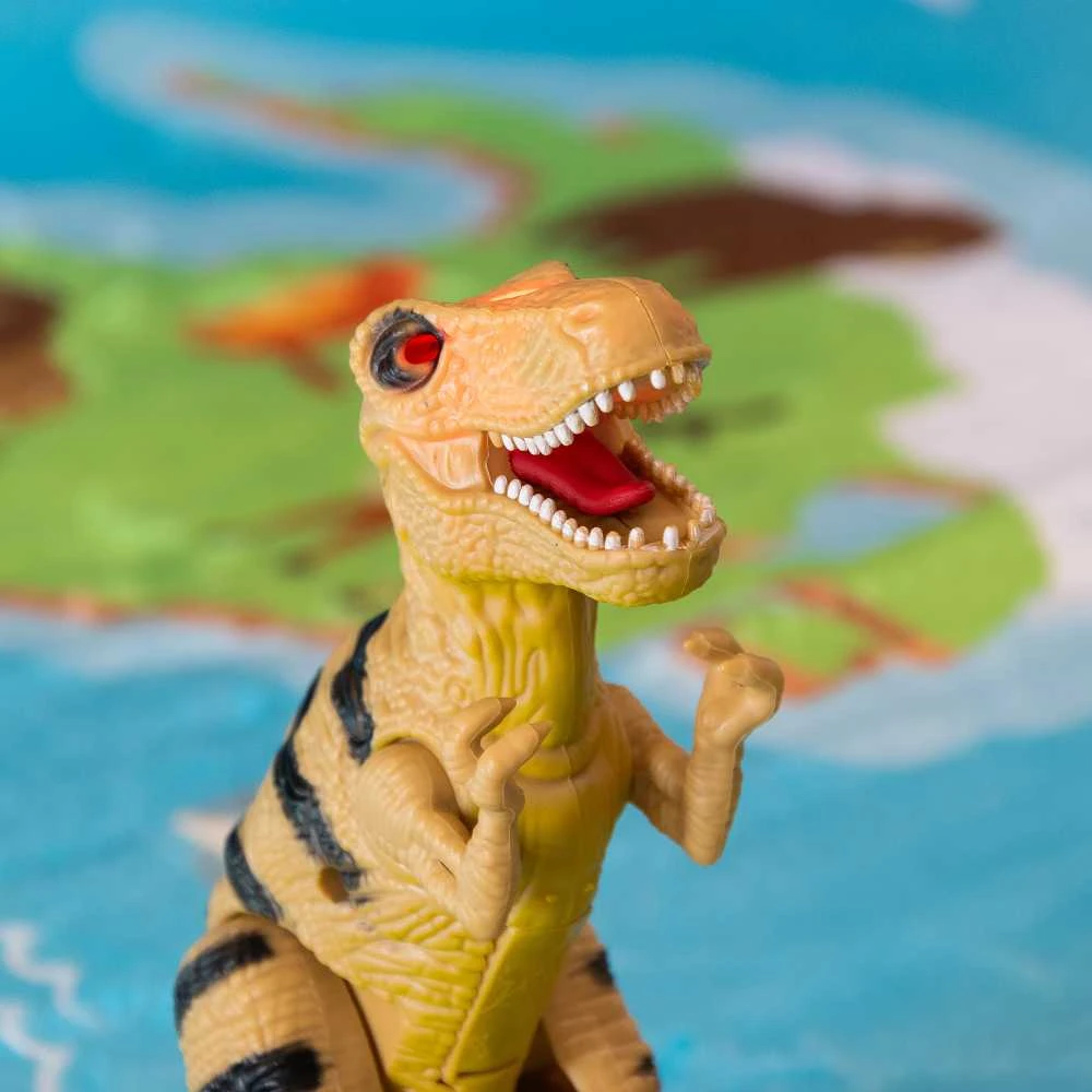 Norimpex Dinozaurų interaktyvios figūrėlės Rinkinys Judantis garsas Šviesa Riaumojimas 22 cm Spinosaurus Tyrannosaurus Velociraptor 3 vnt.