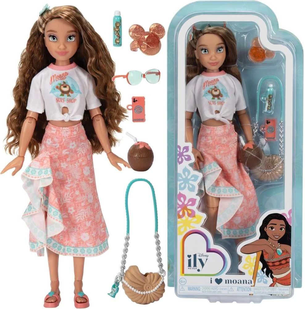 Jakks Pacific Disney ILY 4ever madingų lėlių rinkinys su Moanos motyvu ir aksesuarais, 30 cm