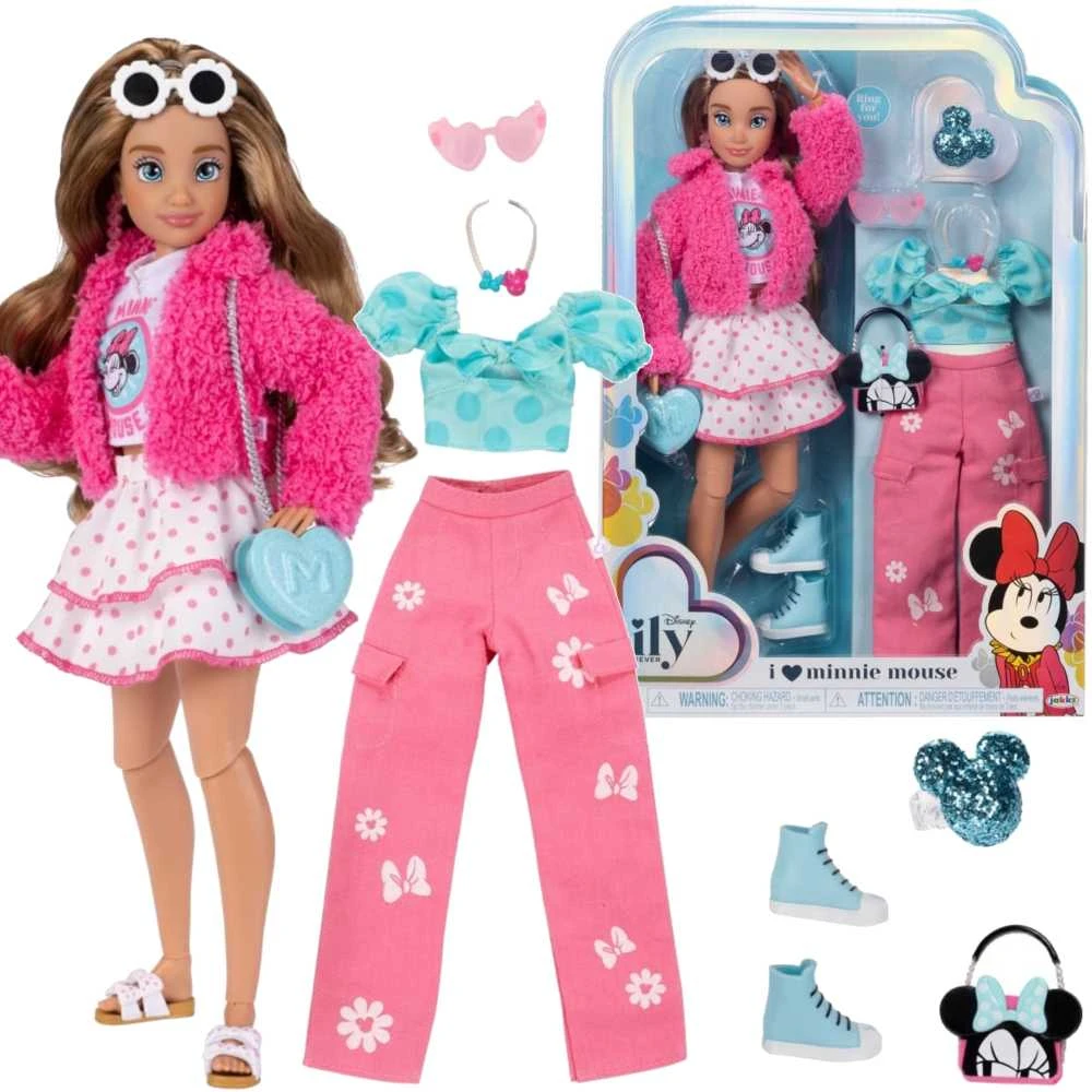 Jakks Pacific Disney ILY 4ever madingų lėlių rinkinys su Minnie Mouse motyvu ir aksesuarais, 30 cm